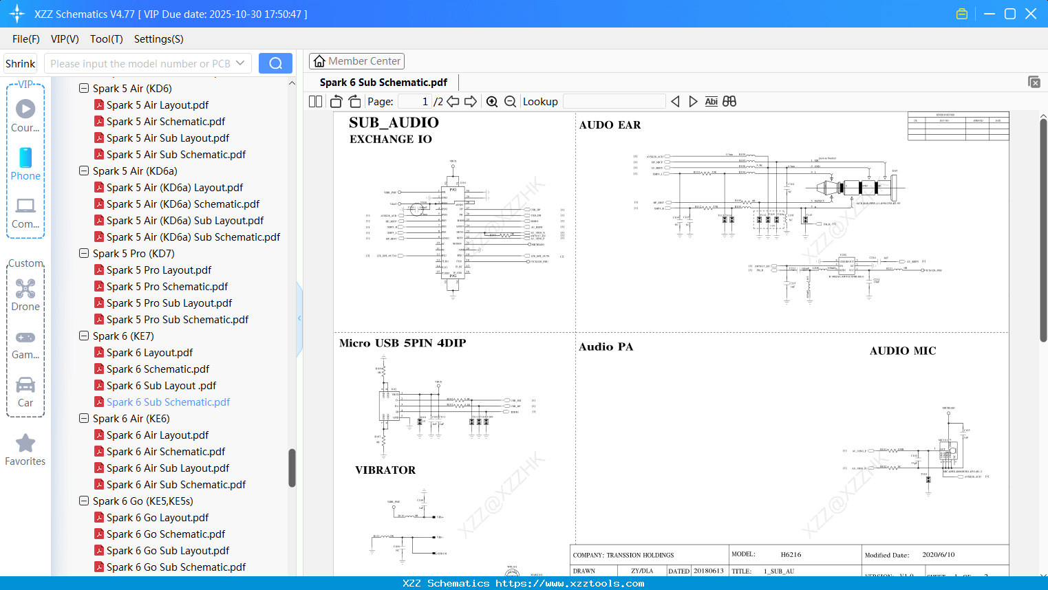 Tecno Spark 6 Sub Schematic